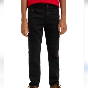 US POLO ASSN Black TWILL COTTON Pants Kods Boys 14 Jeans Khakis School Lauren